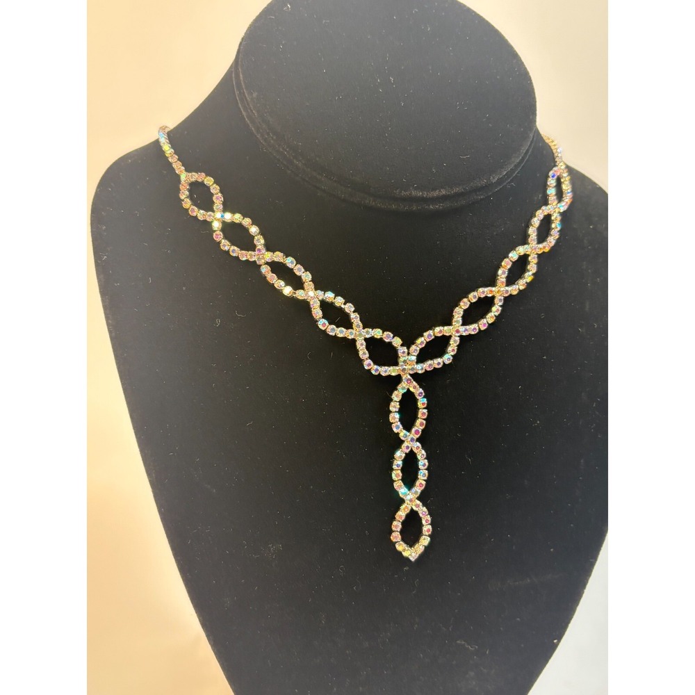 Necklace Choker Rhinestone Elegant‎ Loops Classic Design  18 inch